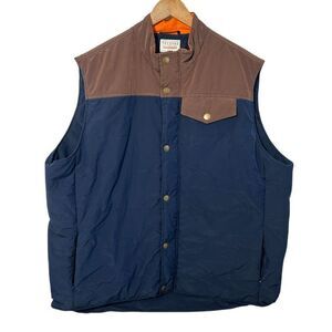 Tecovas Lightweight Puffer Vest Mens XXL Blue Brown Western Ranch Wear Work